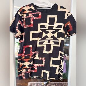 Desigual Black and Red Geometric Short Sleeve Tee